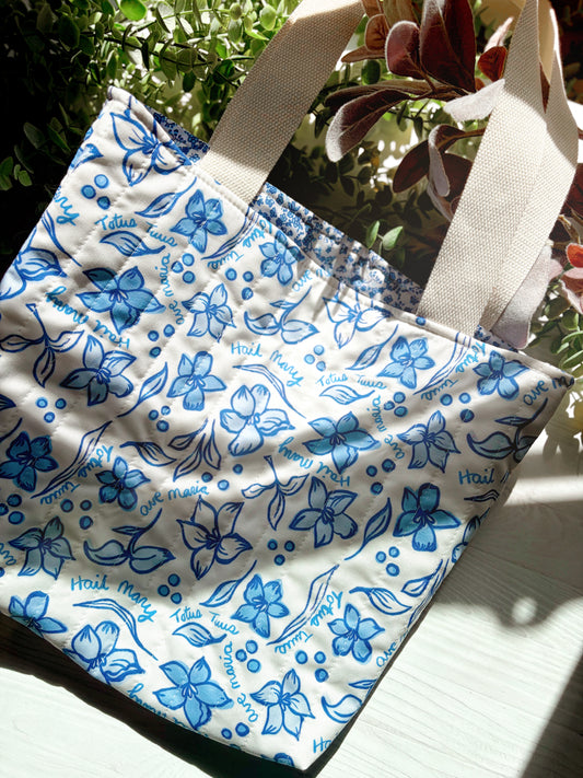 Marian Consecration Handmade Quilted Tote Bag - Mini