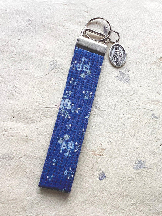 Sweet Little Flower - Marian Key Fob Wristlet - Catholic Keychain Encounter At Jacob's Well