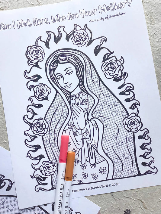 Our Lady of Guadalupe Coloring Page - Digital Download