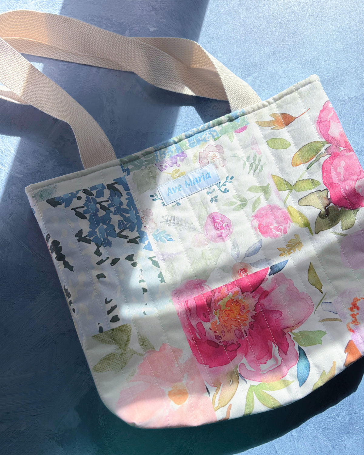 Mother Mary Handmade Quilted Tote Bag