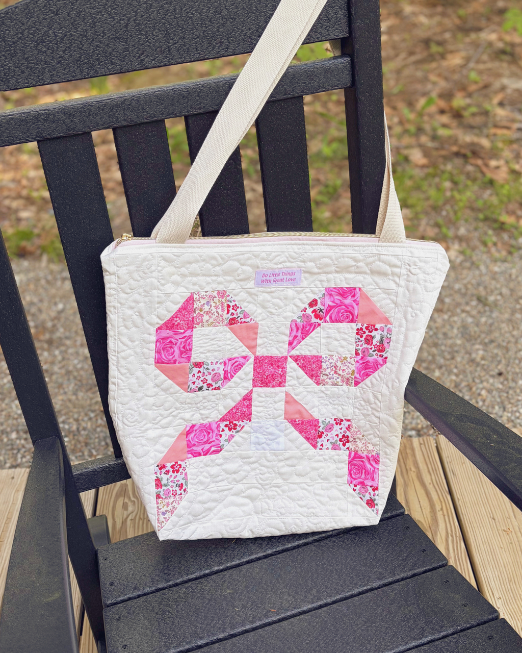 XL Handmade Quilted Catholic Tote Bag – St. Therese, Mother Teresa, Ribbon Bow, Mass Bag Encounter At Jacob's Well