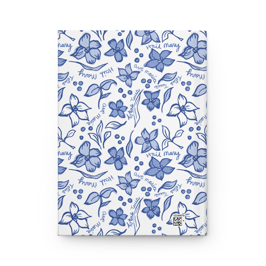 Mother Mary Prayer Journal - Blue Floral Hardcover Marian Notebook Printify