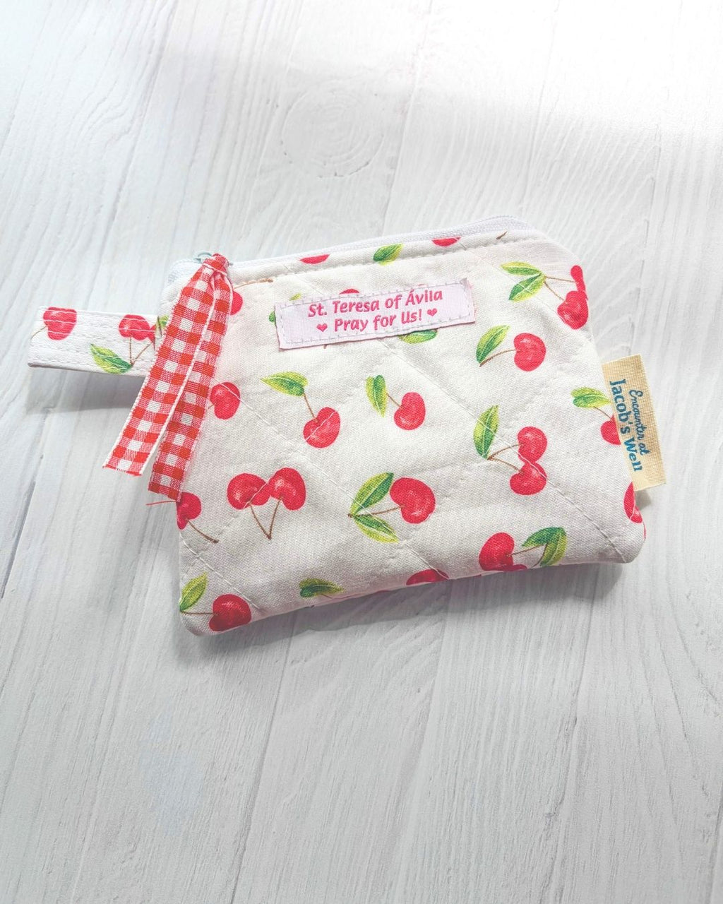 St. Teresa of Avila - Cheery Cherries - Rosary Pouch
