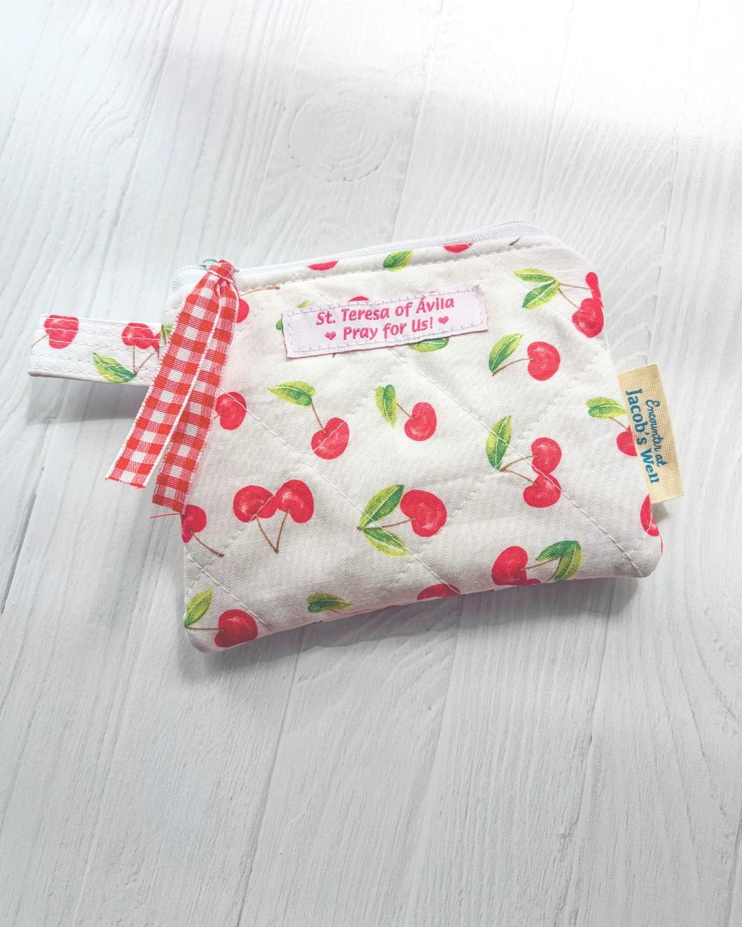 St. Teresa of Avila - Cheery Cherries - Rosary Pouch