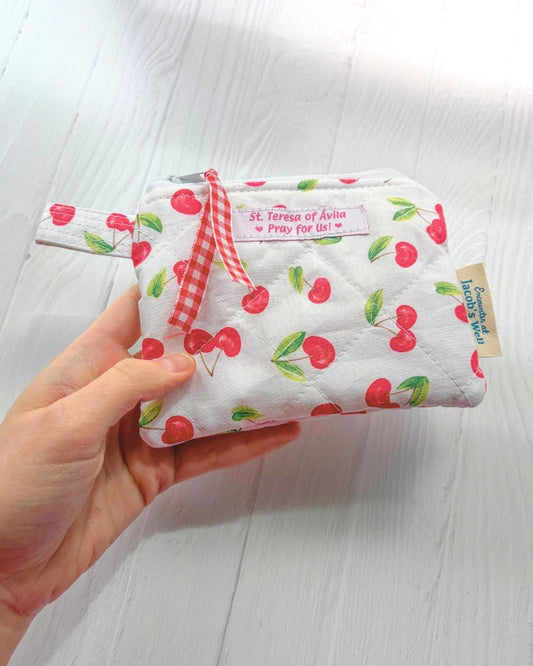 St. Teresa of Avila - Cheery Cherries - Rosary Pouch