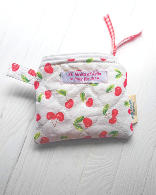 St. Teresa of Avila - Cheery Cherries - Rosary Pouch