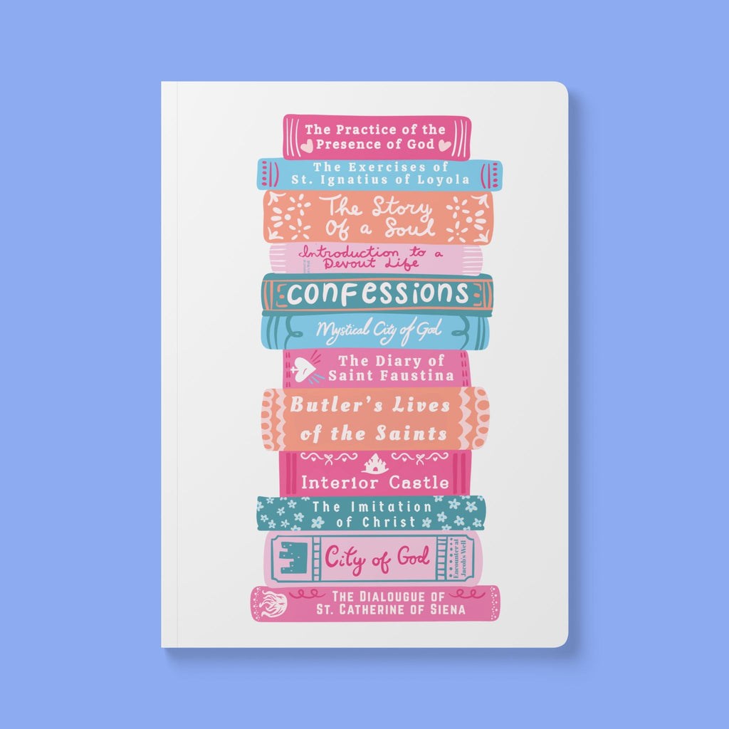 Spiritual Classics Softcover Prayer Journal | Catholic Reading List, St. John Bosco Quote Illustration Printify