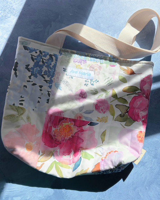 Mother Mary Handmade Quilted Tote Bag
