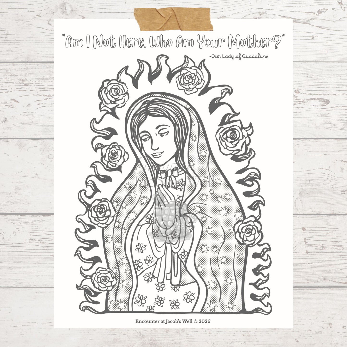 Our Lady of Guadalupe Coloring Page - Digital Download