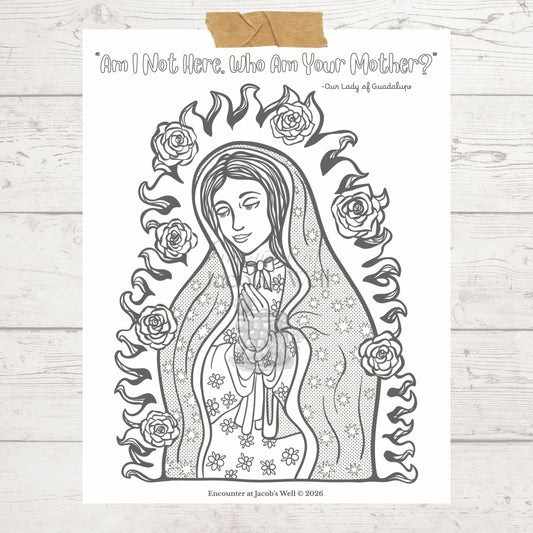 Our Lady of Guadalupe Coloring Page - Digital Download