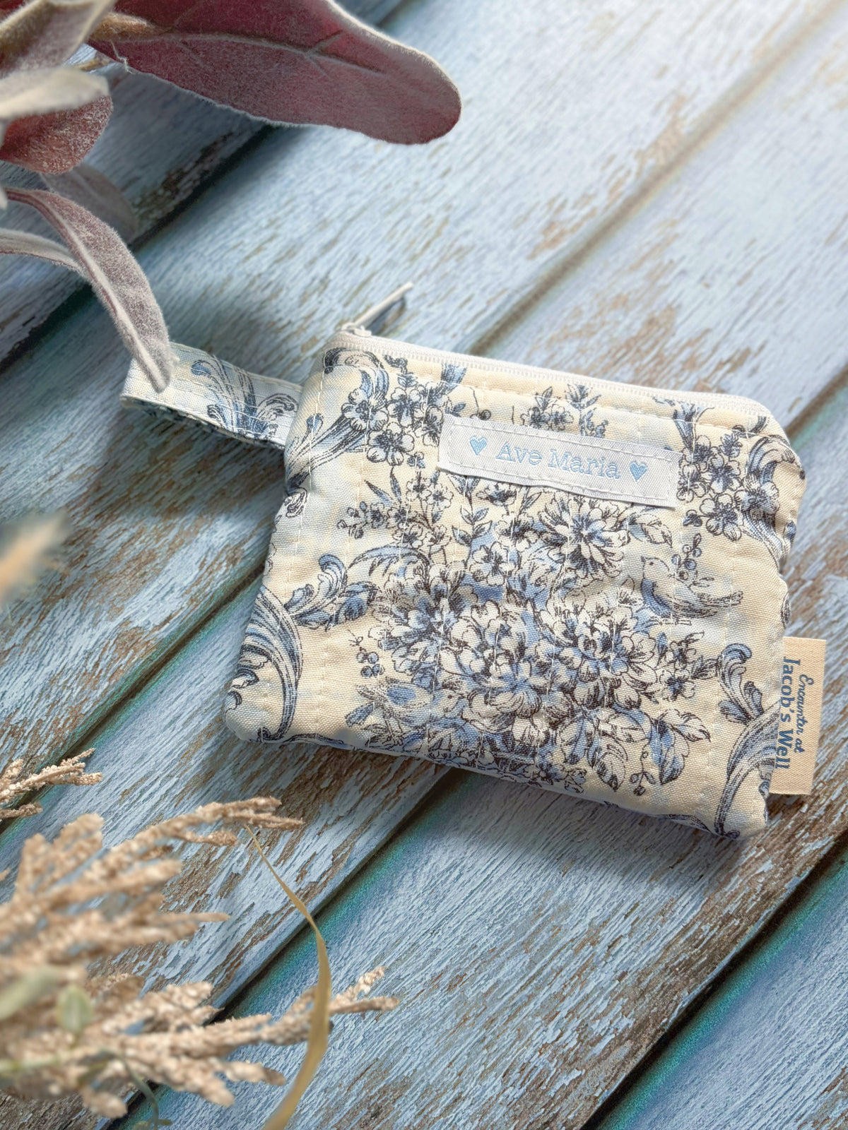 Ave Maria - Rosary Pouch - Elegant Floral