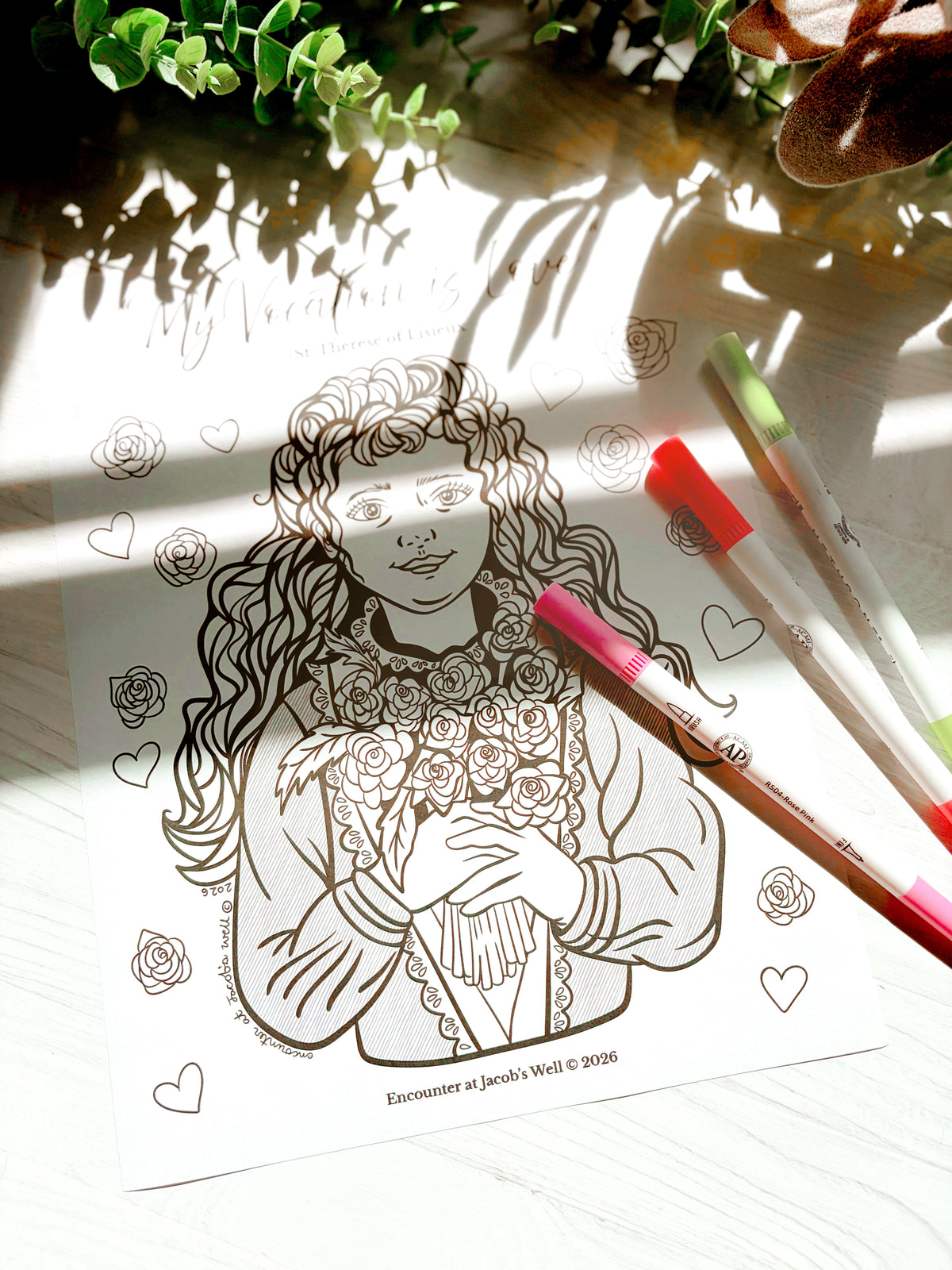 St. Therese Coloring Page - Digital Download