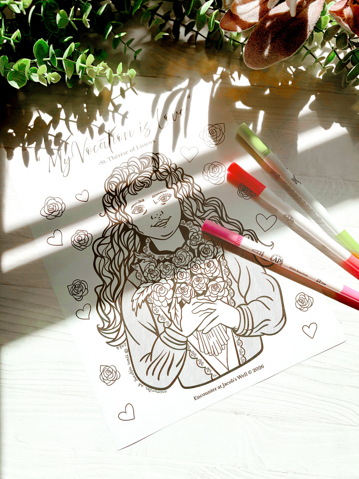 St. Therese Coloring Page - Digital Download