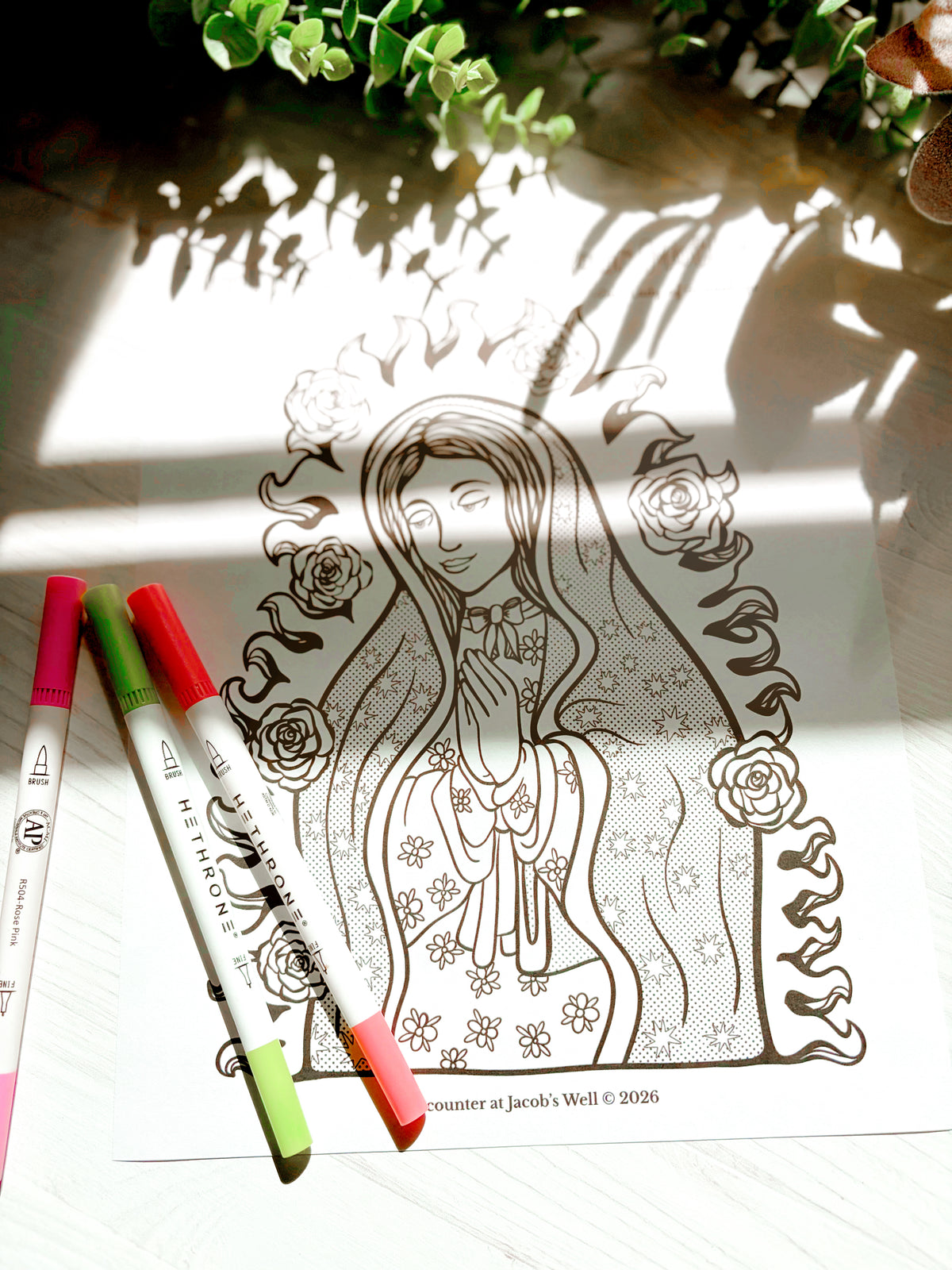Our Lady of Guadalupe Coloring Page - Digital Download