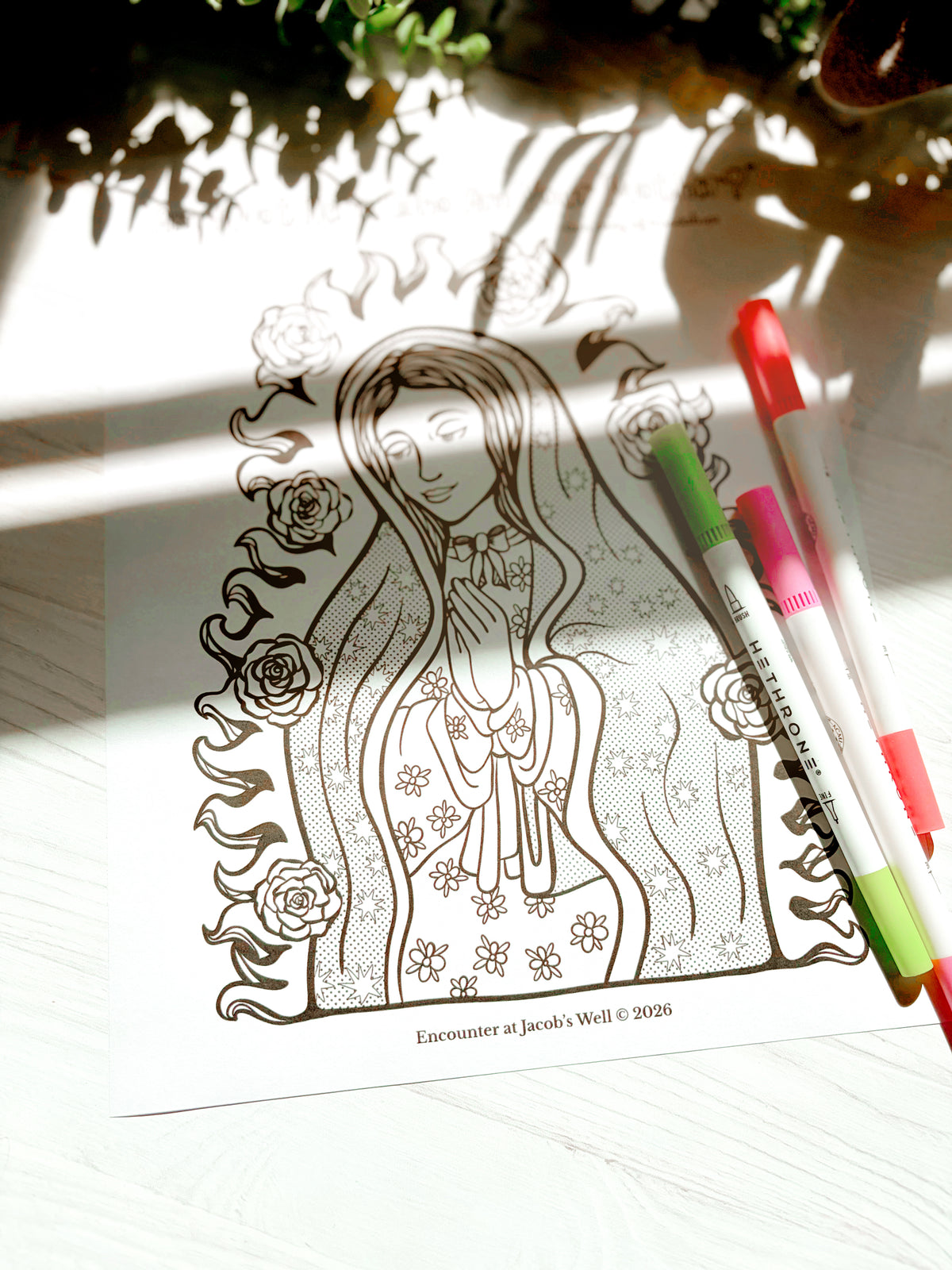 Our Lady of Guadalupe Coloring Page - Digital Download