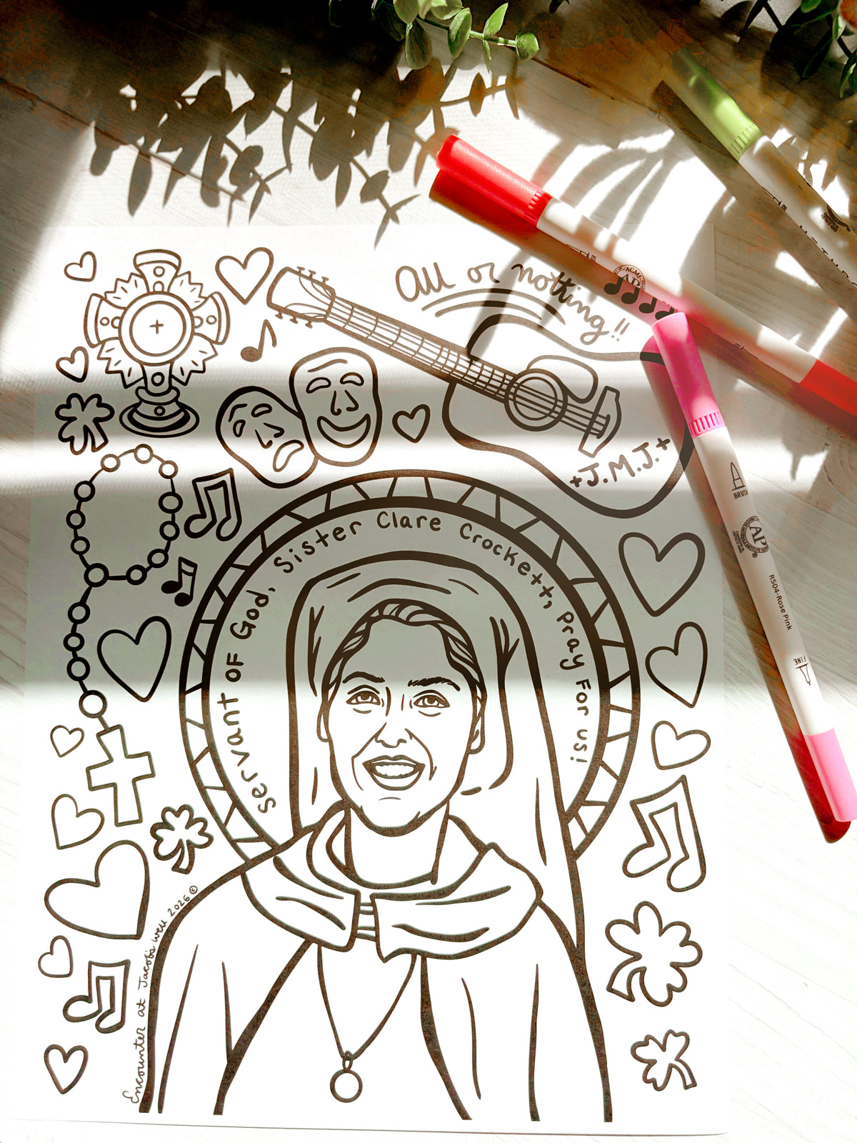 Sr. Clare Crockett Coloring Page - Digital Download