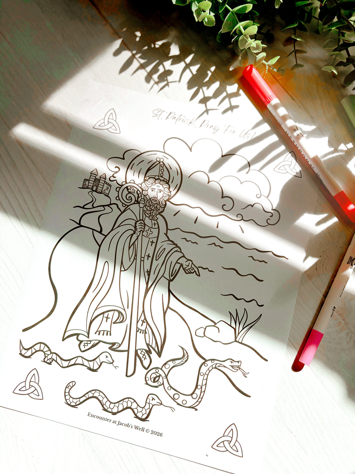 St. Patrick's Day Coloring Page - Digital Download