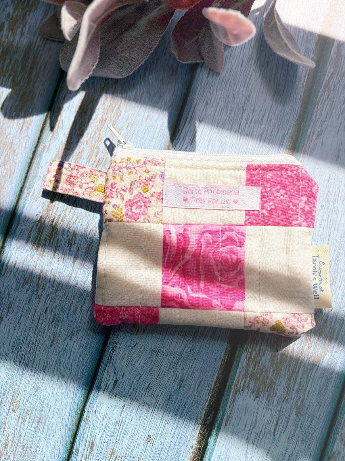 St. Philomena - Limited Edition - Pink Patchwork - Rosary Pouch