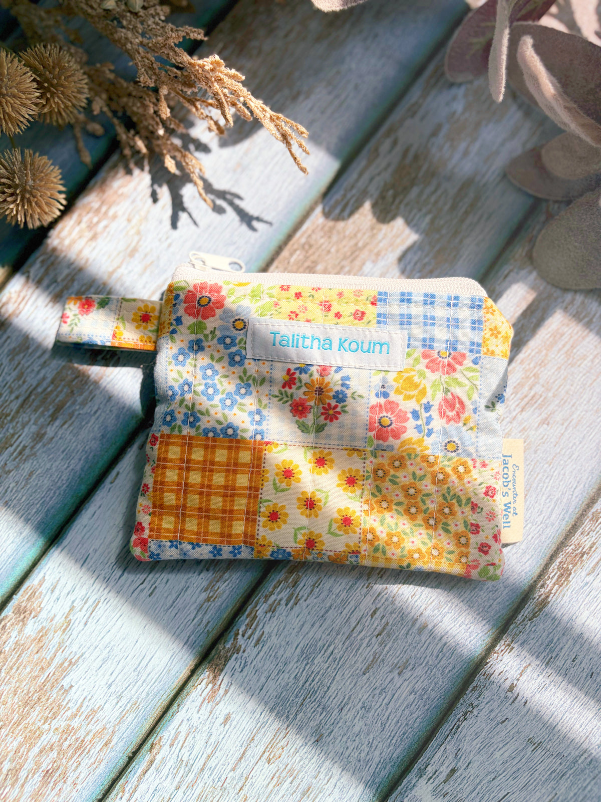 Talitha Koum - Yellow Floral - Rosary Pouch