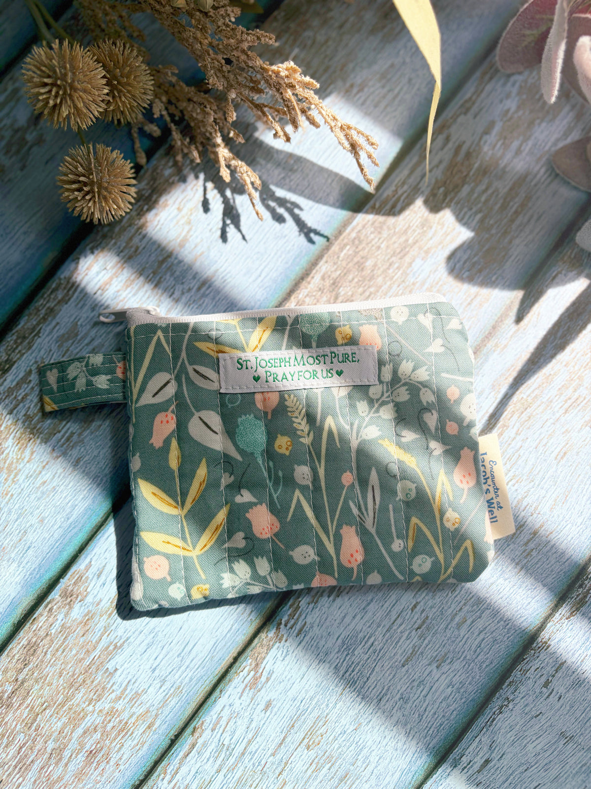 St. Joseph - Cheerful Wildflowers - Rosary Pouch