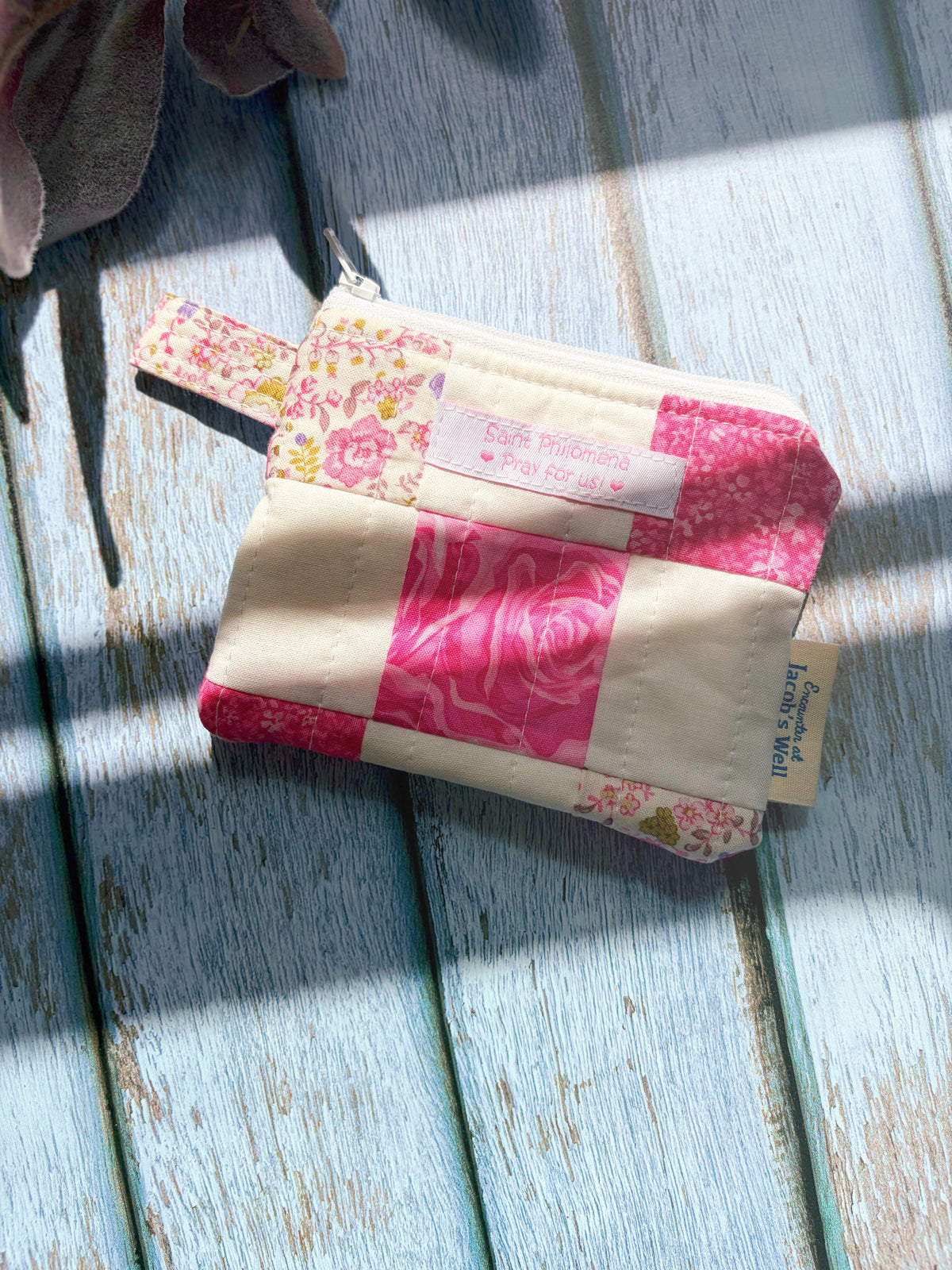 St. Philomena - Limited Edition - Pink Patchwork - Rosary Pouch