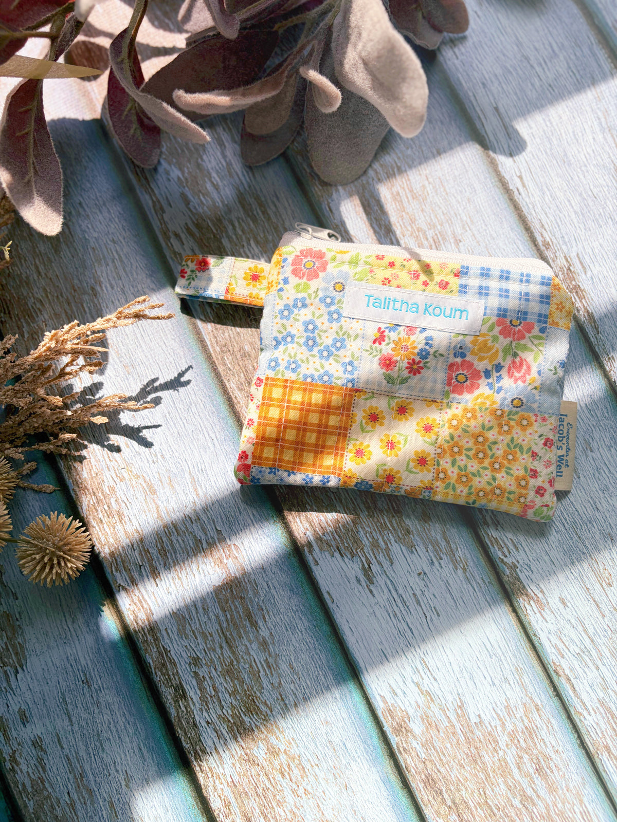 Talitha Koum - Yellow Floral - Rosary Pouch