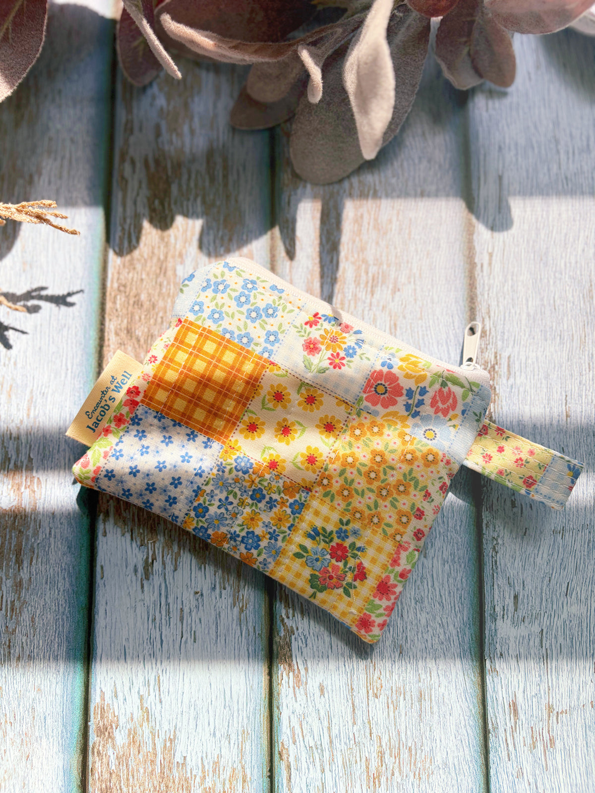 Talitha Koum - Yellow Floral - Rosary Pouch
