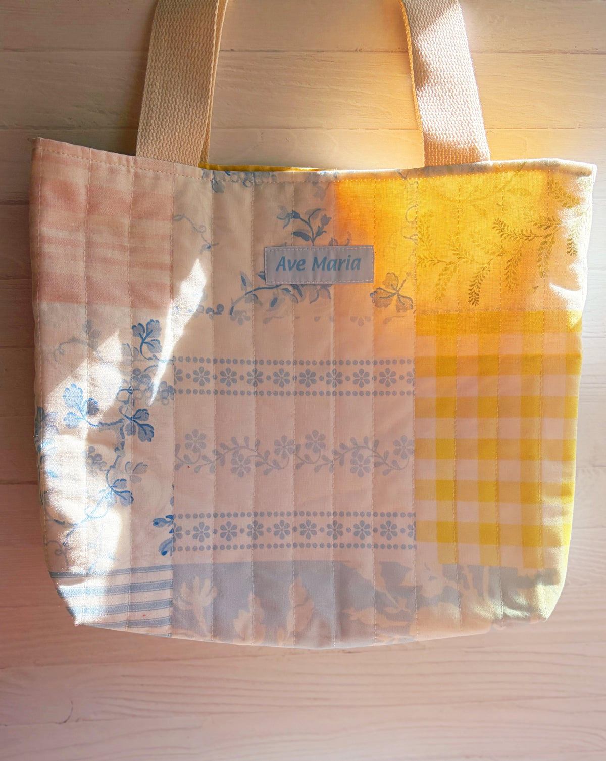 Ave Maria - Bright and Sunny - Handmade Quilted Tote Bag - Mini