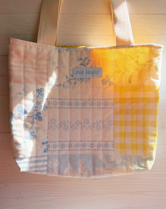 Ave Maria - Bright and Sunny - Handmade Quilted Tote Bag - Mini