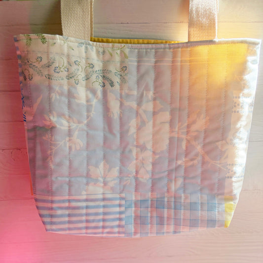 Ave Maria - Bright and Sunny - Handmade Quilted Tote Bag - Mini