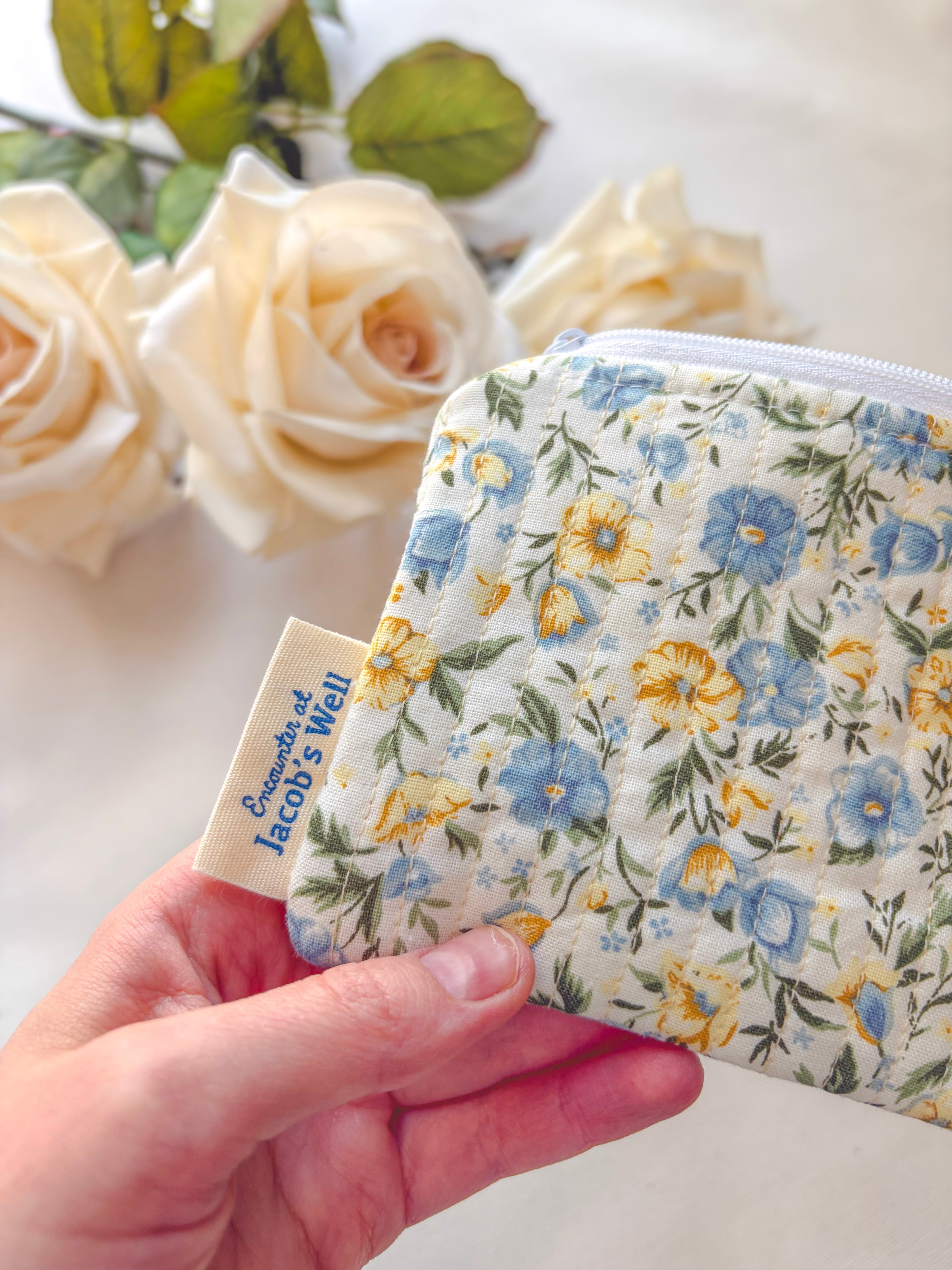 Ave Maria - Quilted Rosary Zipper Pouch - Confirmation Gift Encounter At Jacob's Well