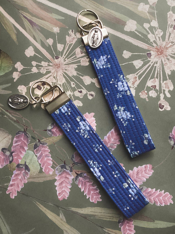 Sweet Little Flower - Marian Key Fob Wristlet - Catholic Keychain Encounter At Jacob's Well
