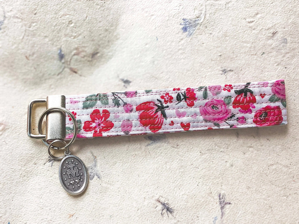 Little Flower Key Fob Wristlet - Catholic Keychain Encounter At Jacob's Well