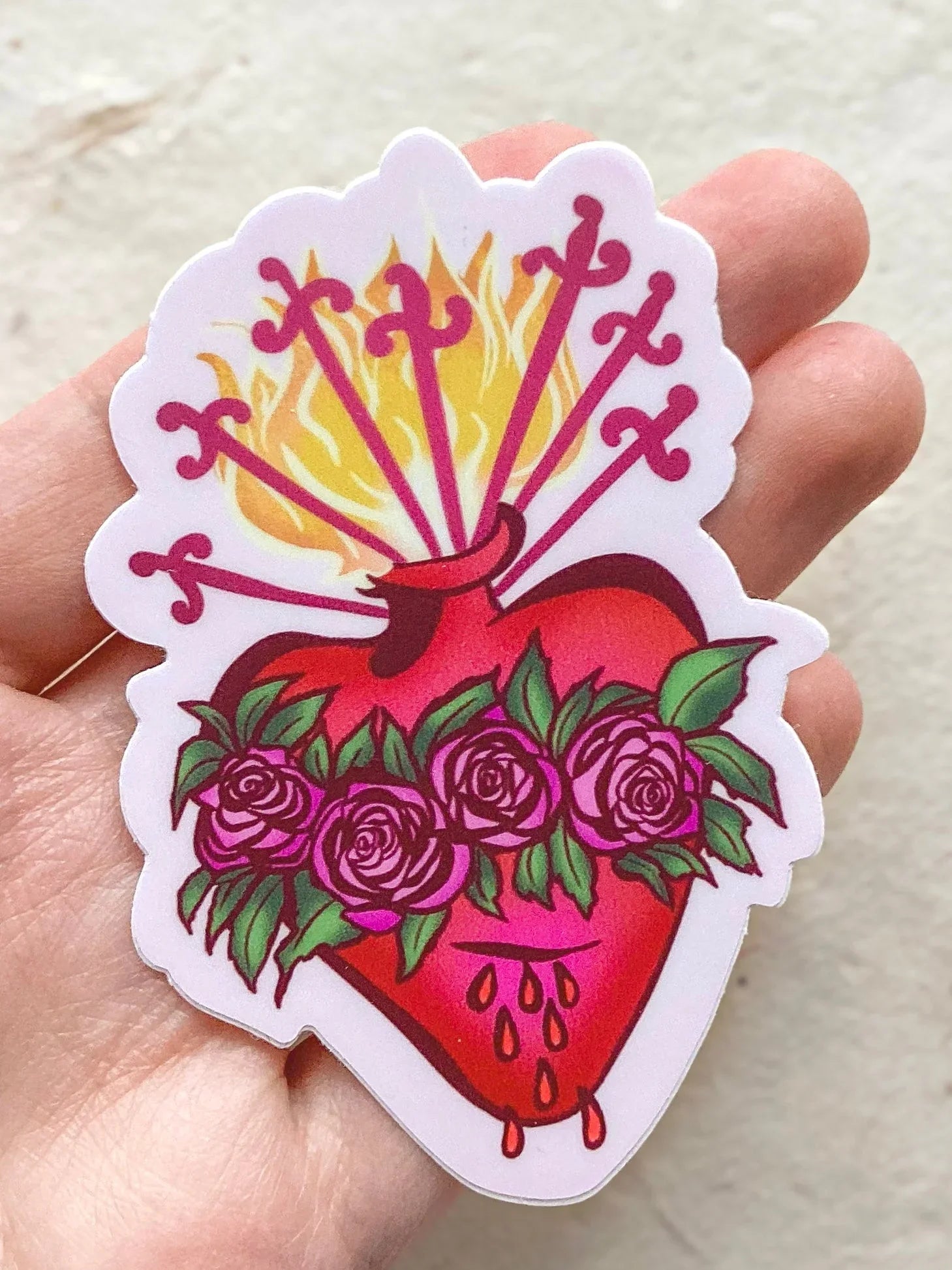 Immaculate Heart of Mary - Waterproof Vinyl Sticker Encounter At Jacob's Well