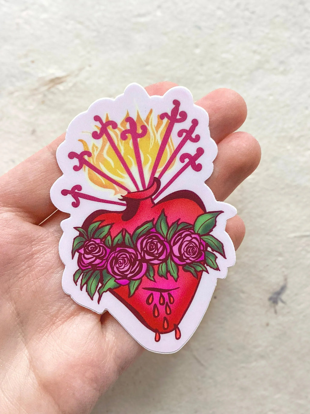 Immaculate Heart of Mary - Waterproof Vinyl Sticker Encounter At Jacob's Well