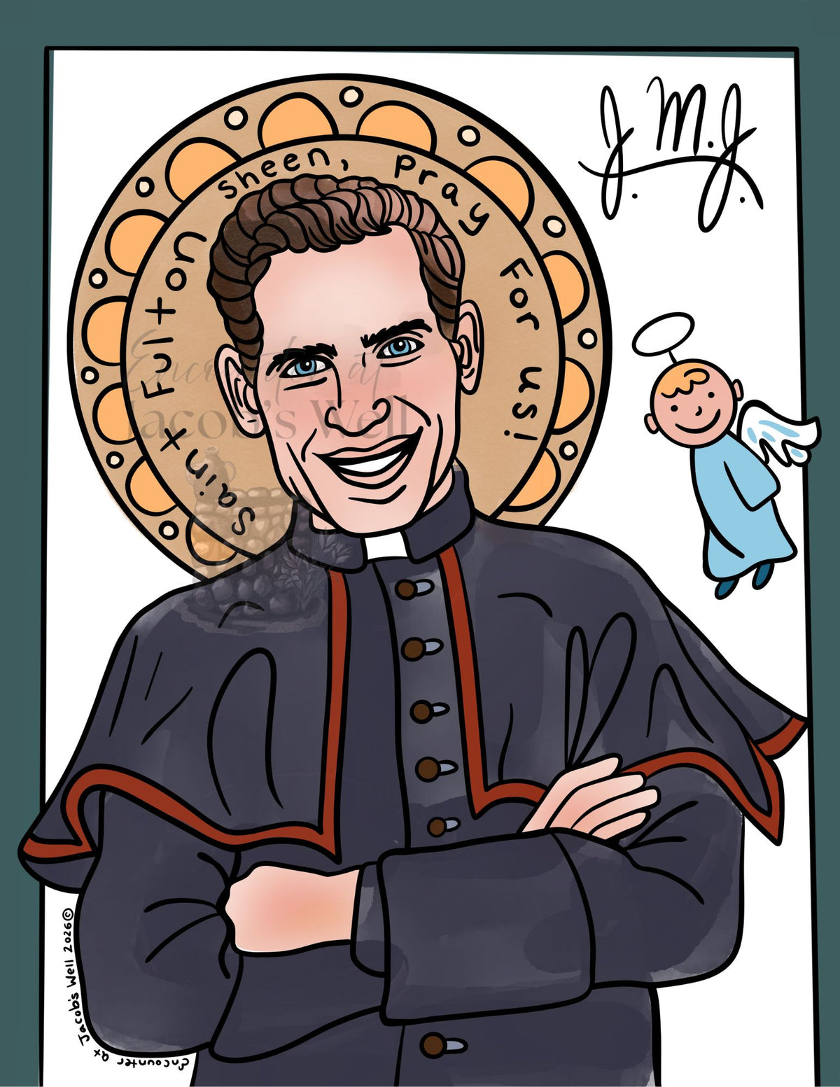 St. Fulton Sheen Coloring Page - Digital Download