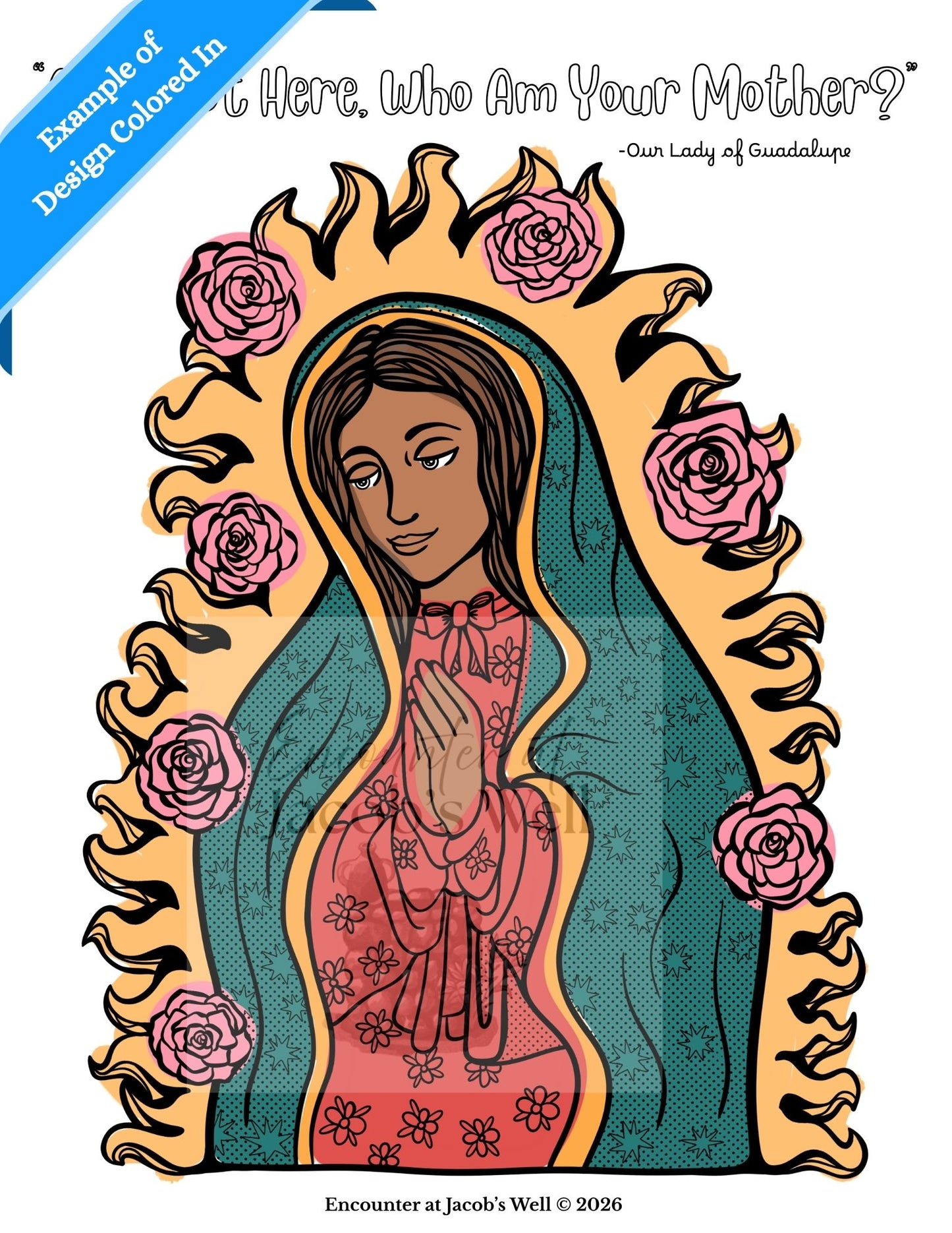 Our Lady of Guadalupe Coloring Page - Digital Download