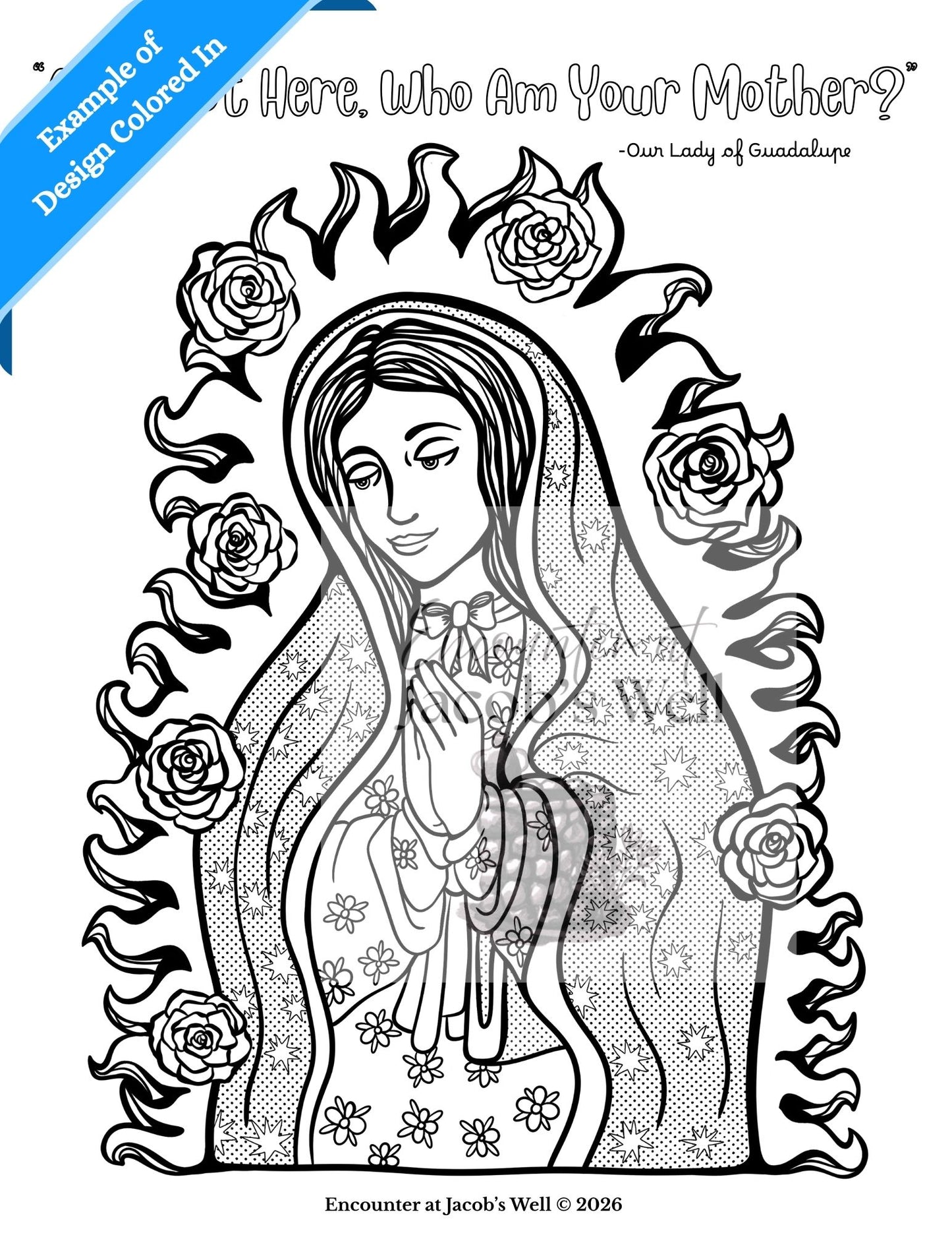 Our Lady of Guadalupe Coloring Page - Digital Download