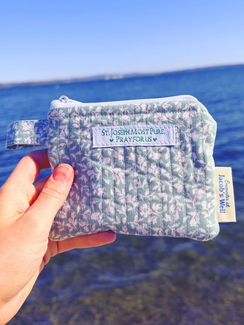St. Joseph - Quilted Rosary Pouch - Confirmation Gift Encounter At Jacob's Well