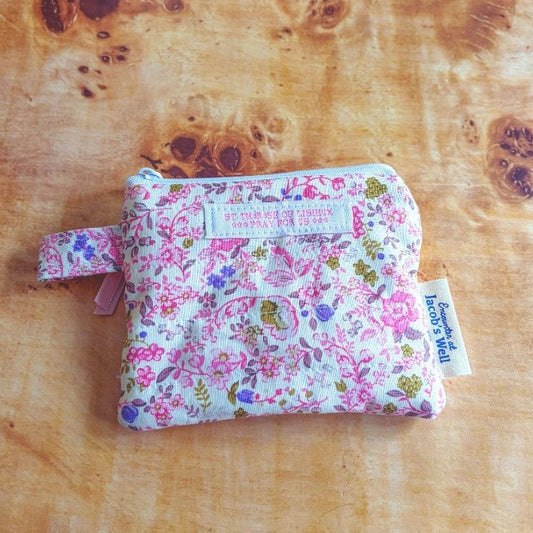Saint Therese Rosary Pouch – Pink and Purple Floral - Confirmation - Easter - Sponsor Gift Encounter At Jacob's Well