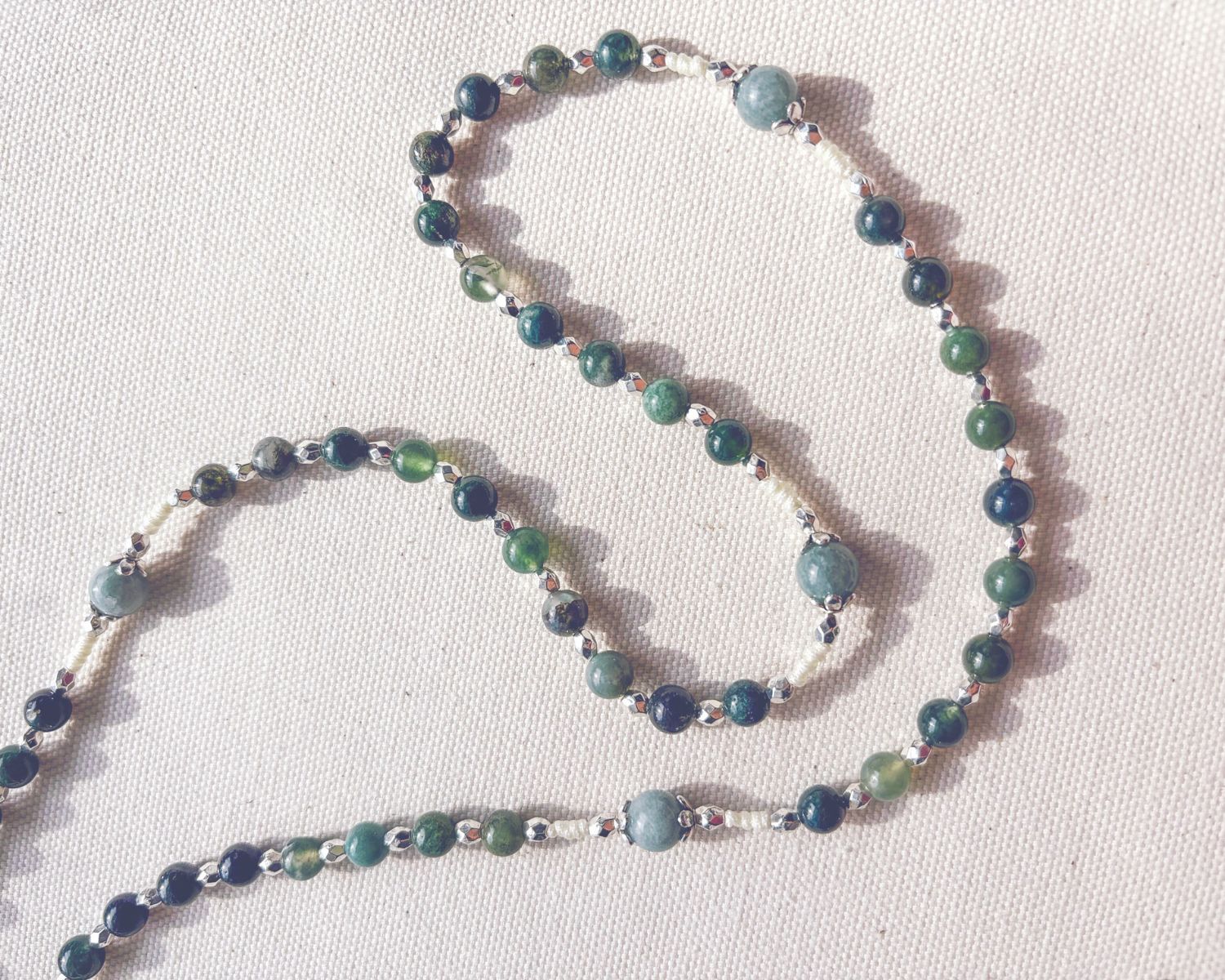 St. Joseph Rosary in Jade and Green Agate - Easter - Confirmation Gift Encounter At Jacob's Well