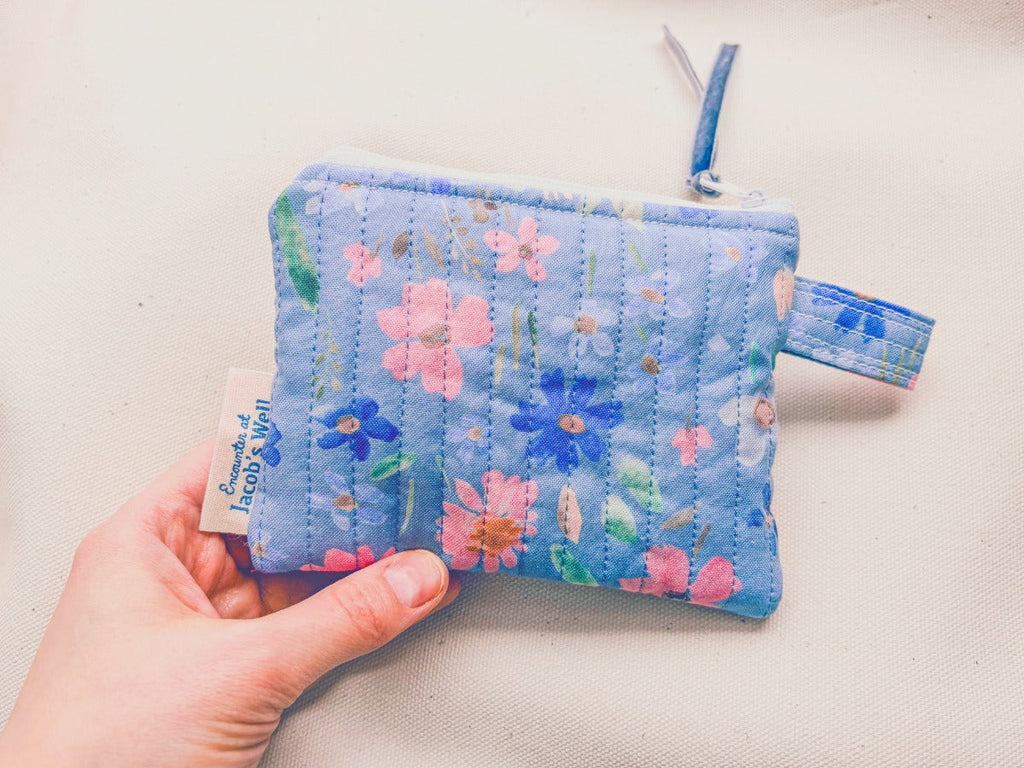 Limited Edition Rosary Pouch – Faith, Hope, Love - Spring Floral - Confirmation Girl Gift Encounter At Jacob's Well