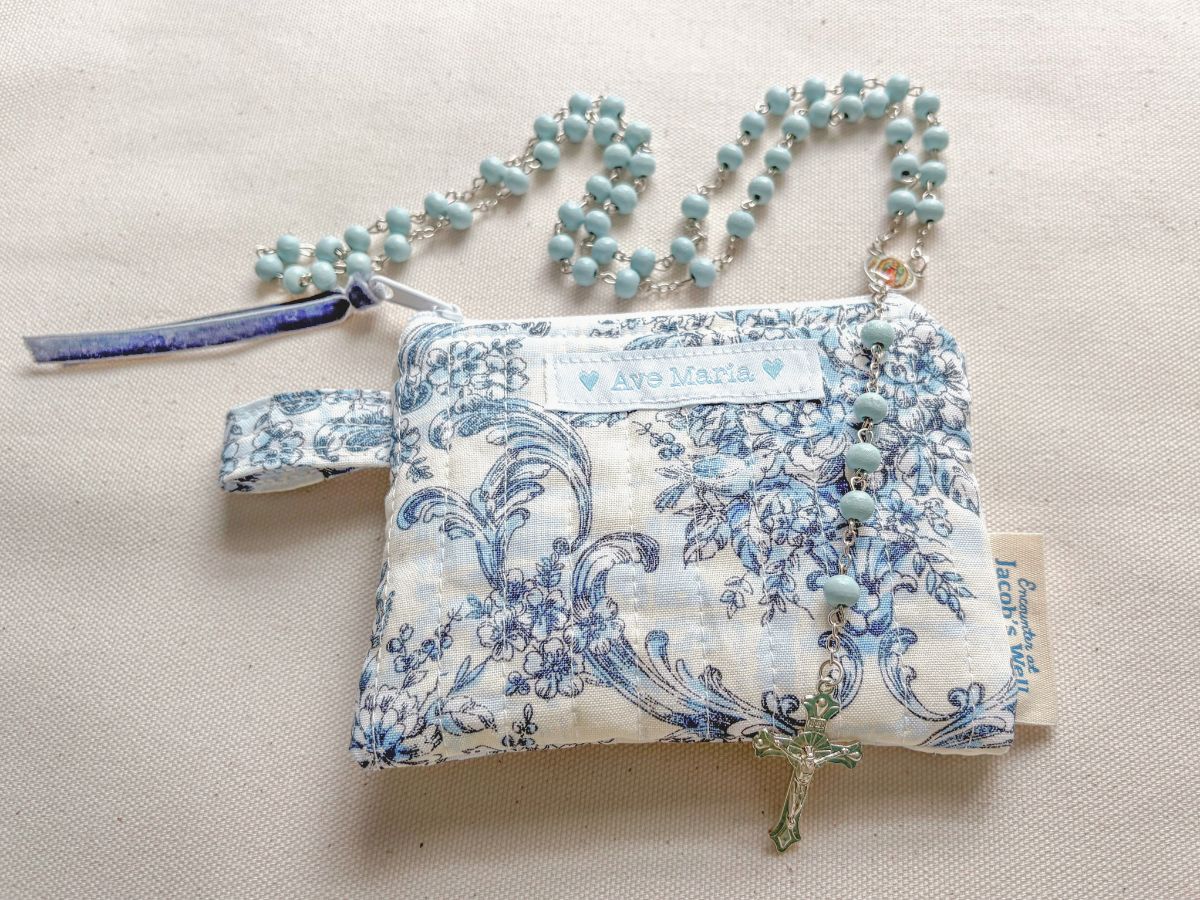Elegant Floral - Marian Rosary Pouch – Confirmation Girl Gift Encounter At Jacob's Well