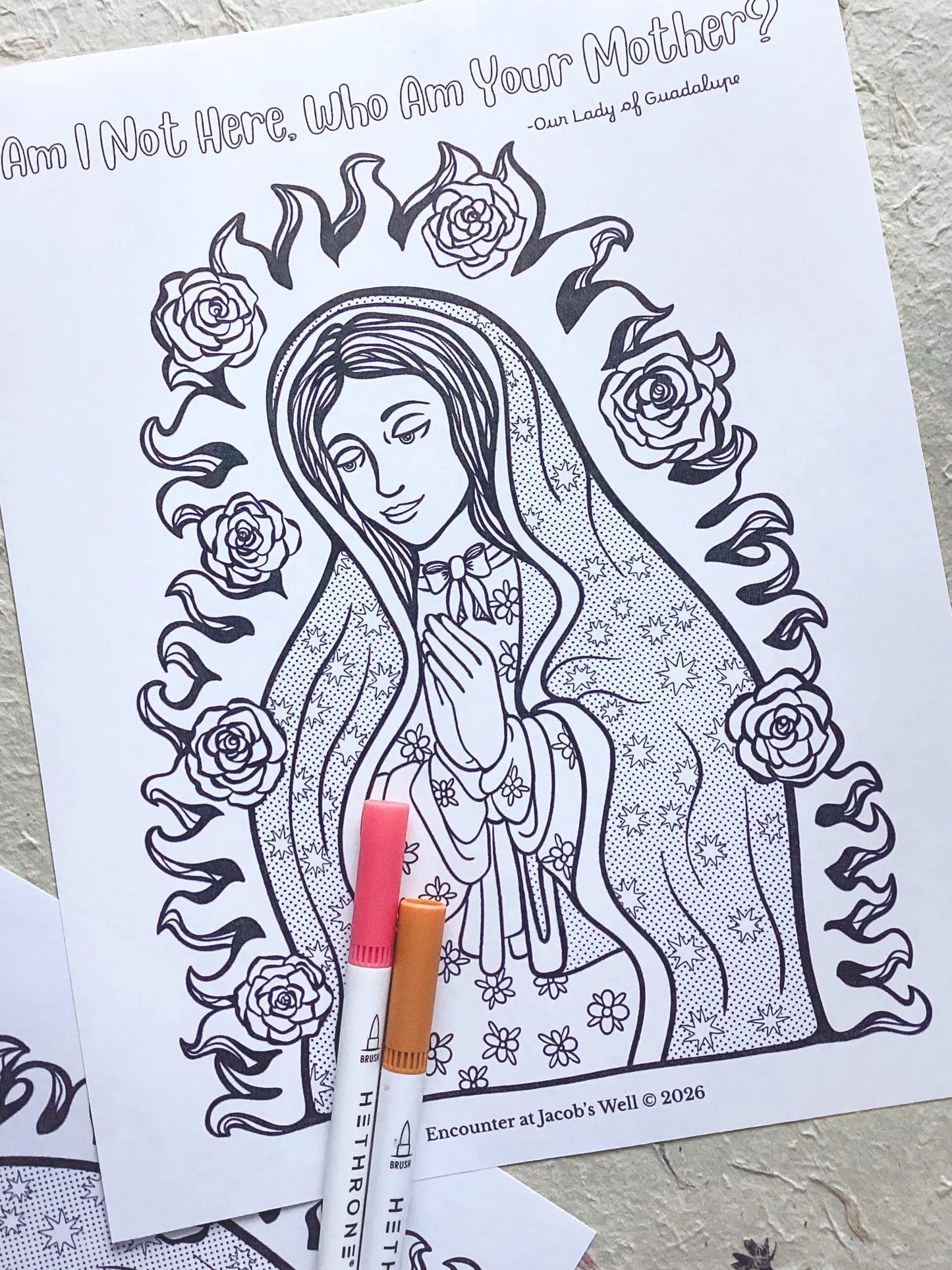 Our Lady of Guadalupe Coloring Page - Digital Download