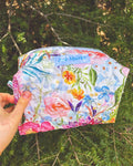 Ave Maria Large Quilted Essentials Bag – Floral Boxy Pouch, Handmade Travel Craft Bag Encounter At Jacob's Well