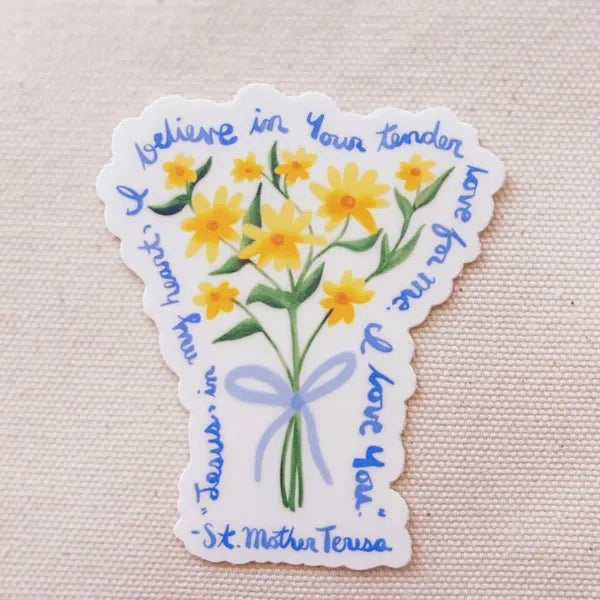 "Tender Love Bouquet" - Mother Teresa - Waterproof Vinyl Sticker Encounter At Jacob's Well