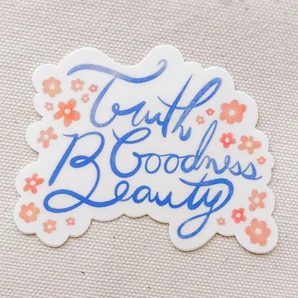 "Truth, Goodness, Beauty" - Waterproof Vinyl Sticker Encounter At Jacob's Well