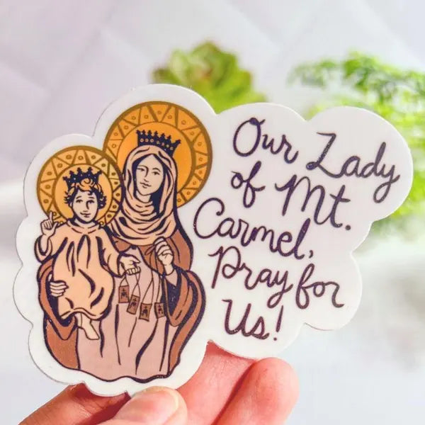 Our Lady of Mt. Carmel - Waterproof Vinyl Sticker Encounter At Jacob's Well